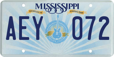 MS license plate AEY072