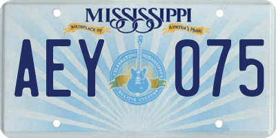 MS license plate AEY075