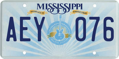 MS license plate AEY076