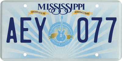 MS license plate AEY077