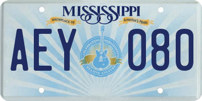 MS license plate AEY080
