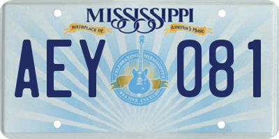 MS license plate AEY081
