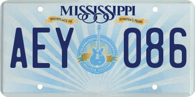 MS license plate AEY086