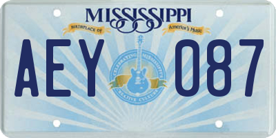 MS license plate AEY087