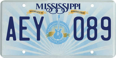 MS license plate AEY089