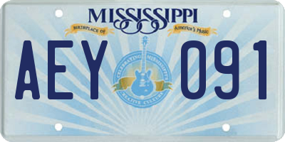 MS license plate AEY091