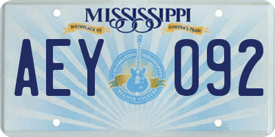 MS license plate AEY092