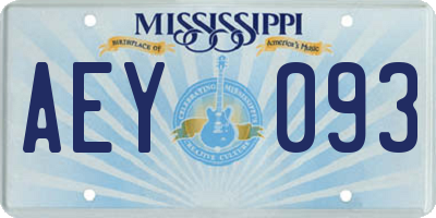 MS license plate AEY093