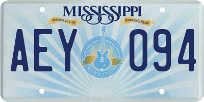 MS license plate AEY094