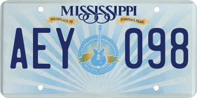MS license plate AEY098