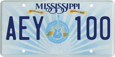 MS license plate AEY100