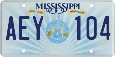 MS license plate AEY104