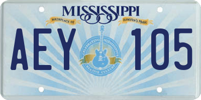 MS license plate AEY105
