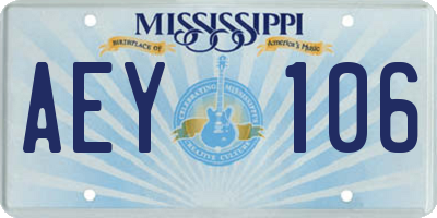 MS license plate AEY106