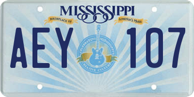 MS license plate AEY107