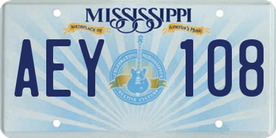 MS license plate AEY108