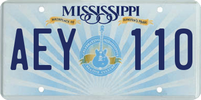 MS license plate AEY110