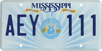 MS license plate AEY111