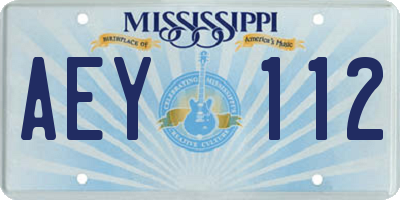 MS license plate AEY112