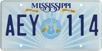 MS license plate AEY114