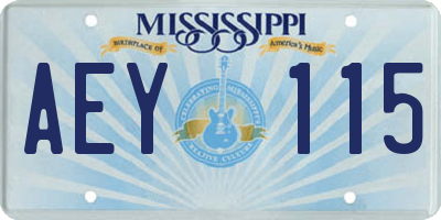 MS license plate AEY115