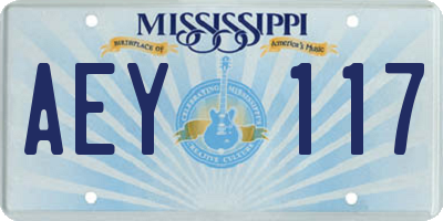 MS license plate AEY117