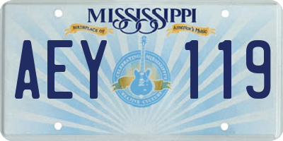 MS license plate AEY119
