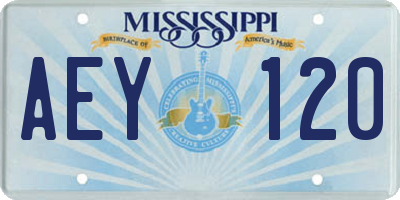 MS license plate AEY120