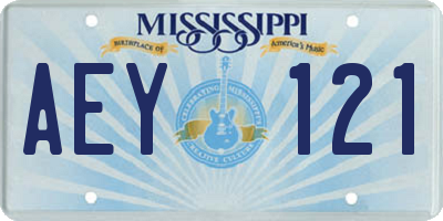 MS license plate AEY121