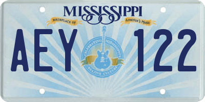 MS license plate AEY122