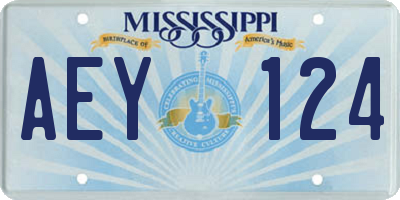 MS license plate AEY124