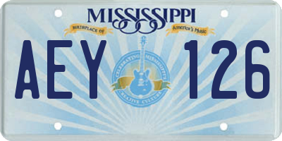 MS license plate AEY126