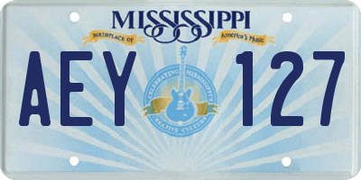 MS license plate AEY127
