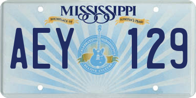 MS license plate AEY129