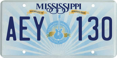 MS license plate AEY130