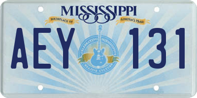 MS license plate AEY131