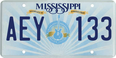 MS license plate AEY133