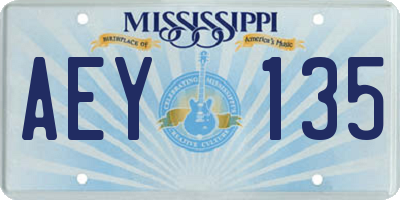 MS license plate AEY135