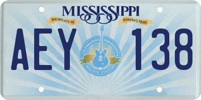 MS license plate AEY138