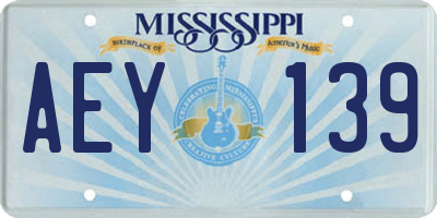 MS license plate AEY139