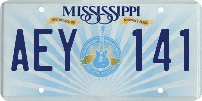 MS license plate AEY141