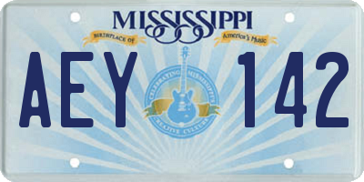 MS license plate AEY142