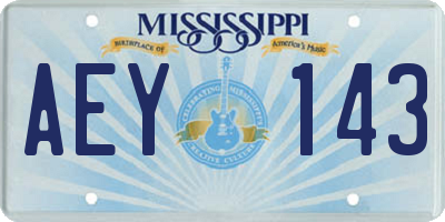 MS license plate AEY143