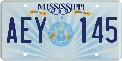 MS license plate AEY145