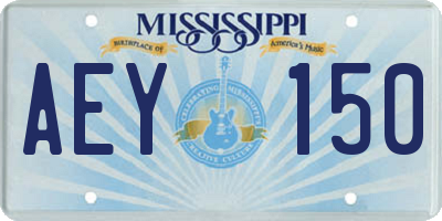 MS license plate AEY150