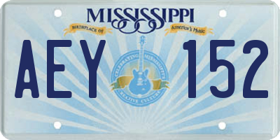 MS license plate AEY152