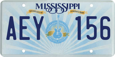 MS license plate AEY156