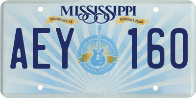 MS license plate AEY160
