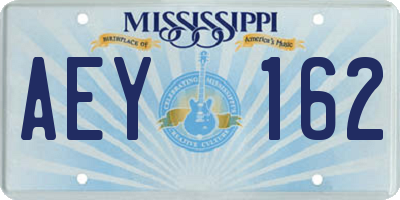 MS license plate AEY162