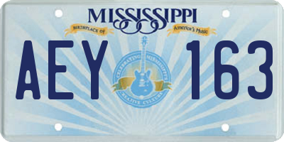 MS license plate AEY163